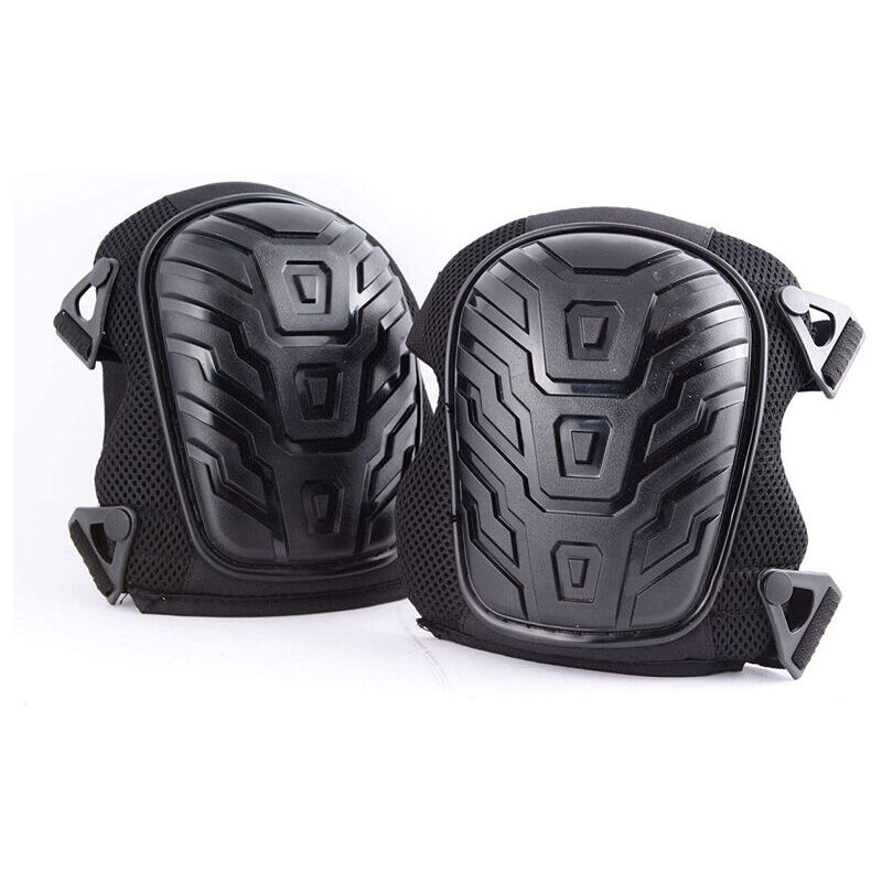 Genouillères professionnelles, Rembourrage en mousse ultra résistante, Coussin en gel confortable, Clips de fixation faciles à ajuster, Noir, 1 paire