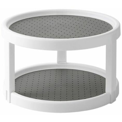 Ahlsen Gewürzregal, Gewürzdrehteller, 2-stufiges Kunststoff-Gewürzregal für Küche, Kühlschrank, Gefrierschrank, Gewürzschrank und Arbeitsplatten, 24,8 x 15,2 cm