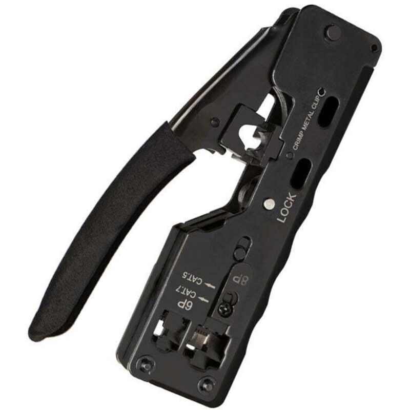 Ahlsen - GJ669BK RJ45 Pince à Sertir Outil de Sertissage Outil de Réparation pour Prise Réseau CAT7 RJ45,noir