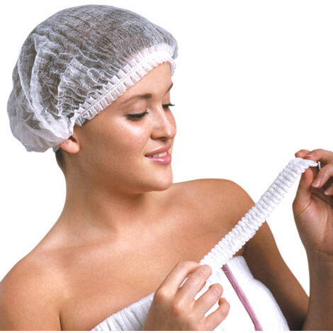 Ahlsen Gorros desechables para el cabello, paquete de 100 (blancos), máscara protectora transpirable y duradera