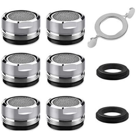 Ahlsen Grifo de burbujeador M24, llave de burbujeador de grifo aireador de ahorro de agua de 6 piezas