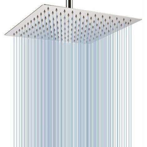 Ahlsen Großer 30-cm-Deckenduschkopf – Quadratischer Edelstahl-Duschkopf mit hohem Wasserdruck für ein komfortables Duscherlebnis – Wand- oder Deckenmontage (Chrom)