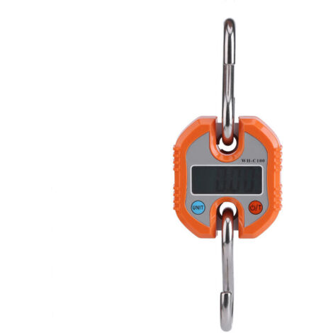 Ahlsen Grúa portátil LCD Digital gancho electrónico colgante escala bucle escala naranja