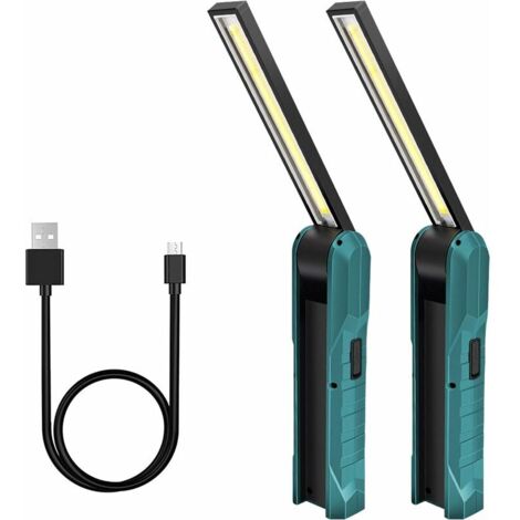Ahlsen Guiseapue Luz de Trabajo 1 Pieza Lámpara de Mano LED Recargable Lámpara Mecánica de 5 Modos Linterna Plegable con Base Magnética Lámpara de Inspección para Camping Reparación de Autos Verde