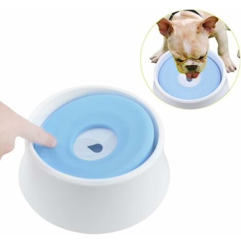 Ahlsen Haustier-Wassernapf, Anti-Überlauf-Hundenapf, Auftriebs-Wassernapf für Hunde, Katzen, Haustier-Wassernapf, tragbarer Trinkbehälter, nicht nasser Mund, rutschfest, 1,2 l (blau)
