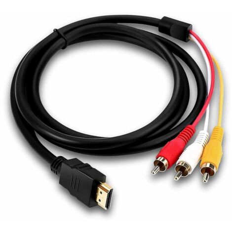 Ahlsen HDMI-zu-RCA-Kabel, 1080P HD-Konvertierungskabel für HDMI-zu-3RCA-Decoder, rot-gelb-weißer Audio-Video-Kabel-Adapter für TV HDTV DVD – 1,5 m