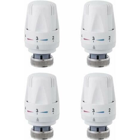 Ahlsen Heizkörperkopf, 4-teiliger Heizkörperventilkopf, Thermostatventil M30 x 1,5, Thermostatkopf für Waschbecken und Toilette
