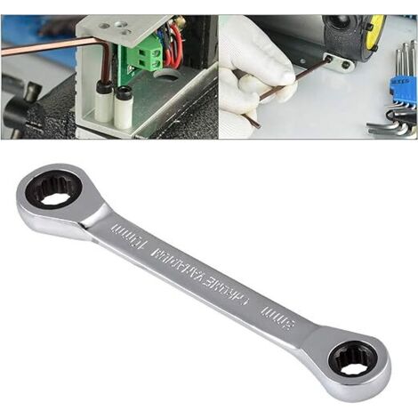Ahlsen Herramientas manuales de llave de trinquete de doble cara para llave manual de 8-10 mm