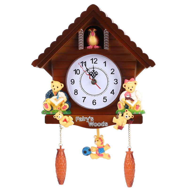 Ahlsen - Horloge coucou arbre maison horloge murale art décoration vintage pour la maison