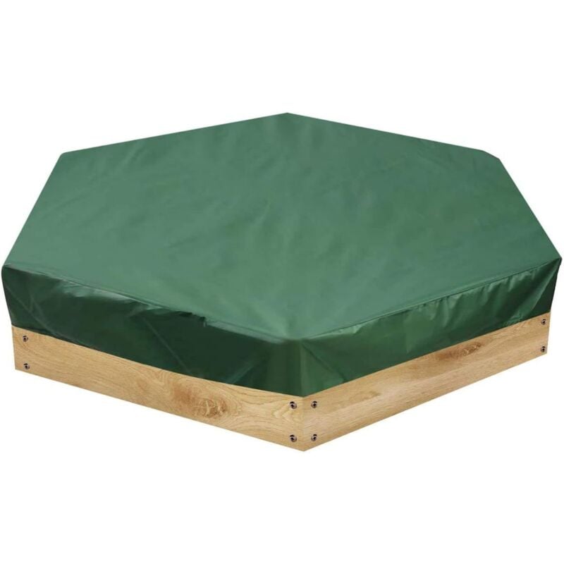 Housse de bac à sable hexagonale 230 x 200 cm - Étanche à la poussière - Avec cordon de serrage - Housse de protection pour bac à sable - Jouet de