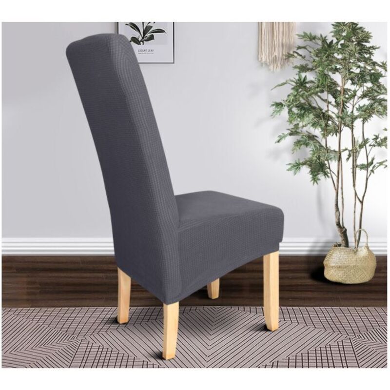 Housse de chaise de salle à manger 2 pièces xl, housse de chaise de salle à manger amovible et lavable Meal Bomb (gris foncé) - Ahlsen