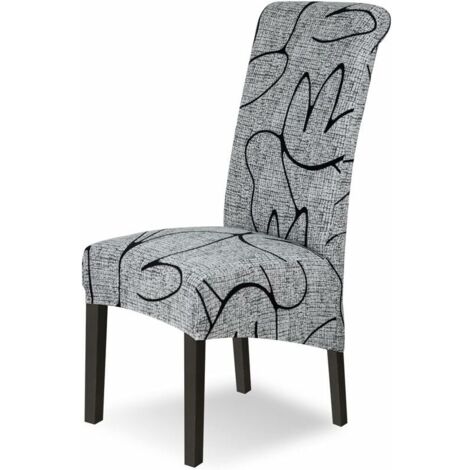 Housse De Chaise Avec Accoudoirs Extensible - Lot De 2, Gris Clair, Lavable, Fond élastique, Pour Salle à Manger