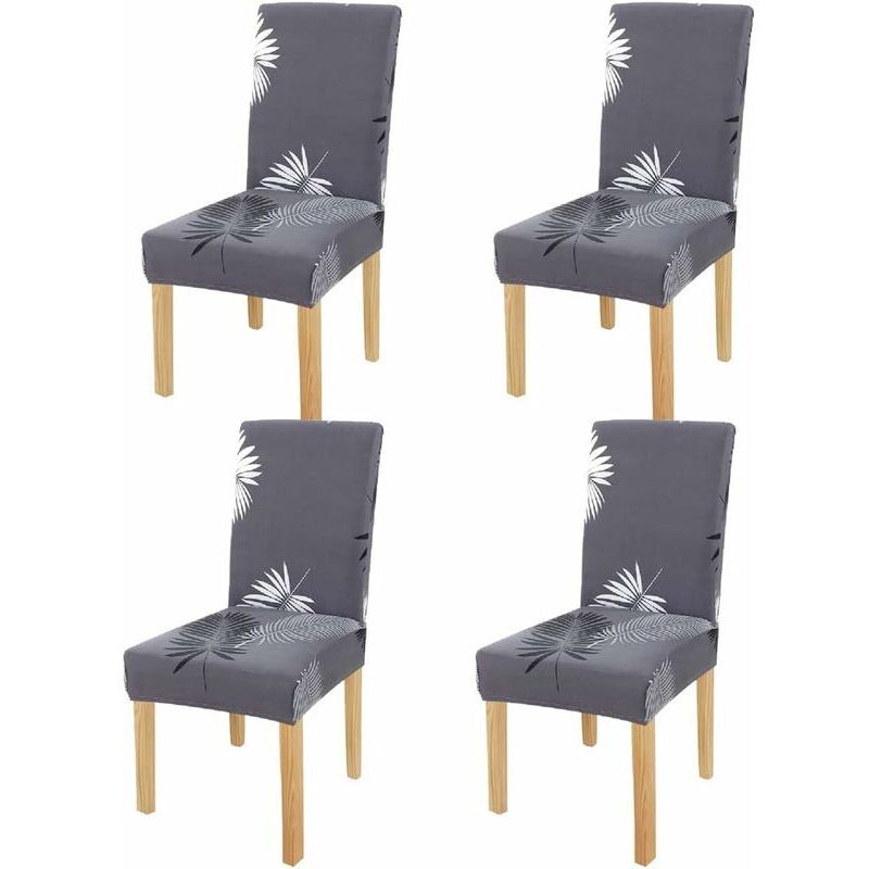 Housse de Chaise Extensible de Salle à Manger,Housse de Chaises Universel Couverture de Chaise pour Maison, Restaurant, Bar, Hôtel (4 Pièces),