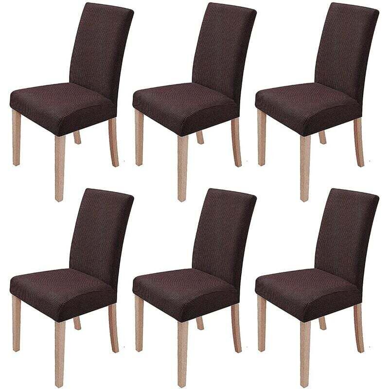 Ahlsen - Housse de chaise extensible, lot de 6 housses de chaise amovibles et lavables pour salle à manger moderne, bureau, banquet, fête de mariage,