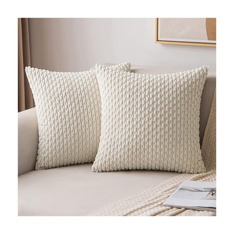 Ahlsen - Housse de Coussin Décorative en Velours Côtelé Coussins Canape Carré Super Doux Taie Oreiller Moderne Maison pour Salon Chambre Fauteuil de