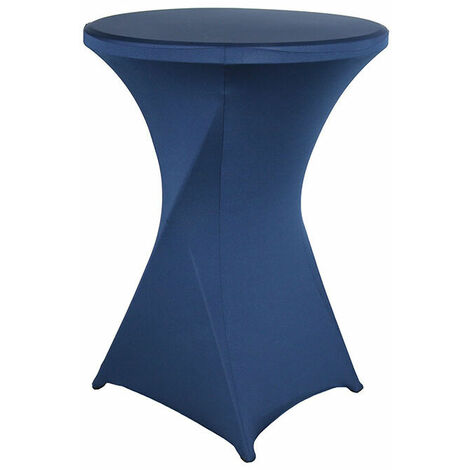 Ahlsen Housse de Table de bistrot - Mange Debout - Deco Cocktail - Stretch Spandex （bleu marine） 60cm×110cm