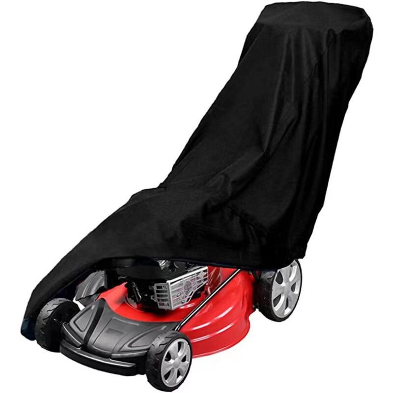 Housse de Tondeuse à Gazon, 210D avec Cordon de Serrage et Sac de Rangement, housse de protection pour la plupart des modèles de tondeuses à gazon
