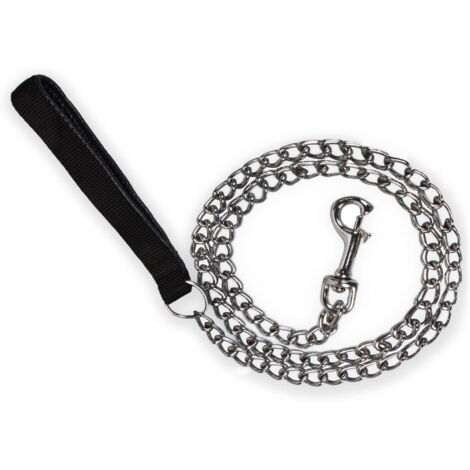 Ahlsen Hundeleine aus Stahl (180 cm). Hundeleine aus massivem Metall mit Griff aus PU-Leder