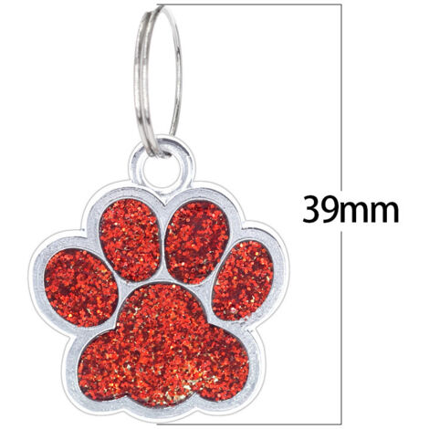 Ahlsen Iberiagifts – Stahlpfote, personalisiertes Medaillon-Identifikationsschild für Hunde, Katzen, Haustiere, mit Gravur (rot)