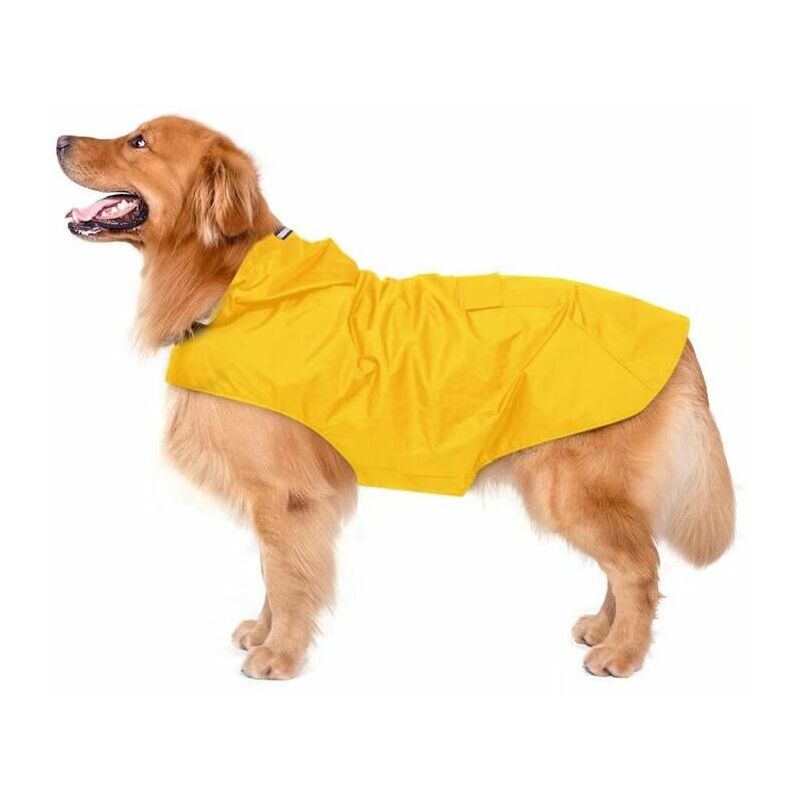 Imperméable pour Chien avec Capuchon, imperméable pour Chien étanche ultraléger et aéré avec Bandes réfléchissantes pour Chiens Moyens à Grands(3XL,