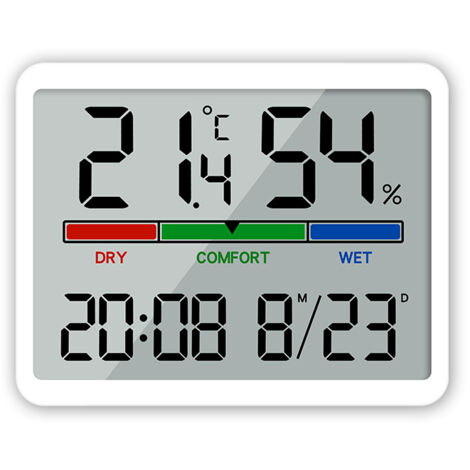 Ahlsen Indoor Thermometer Hygrometer, Digital Table Thermometer with Temperature and Humidity Monitoring, Accurate Room Thermometer with Humidity Meter and Clock