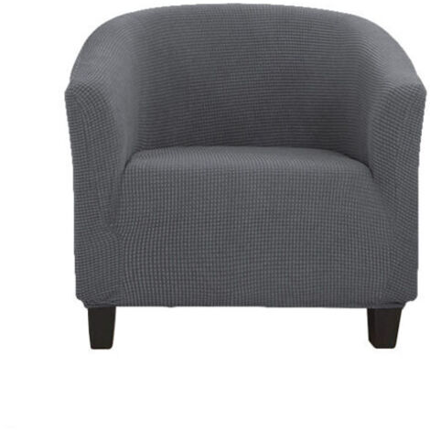 Ahlsen Jacquard Stretch-Stuhlbezug mit Armlehnen für Café-Sessel, Club-Sessel, Relaxsessel, Stretchbezug (Dunkelgrau)
