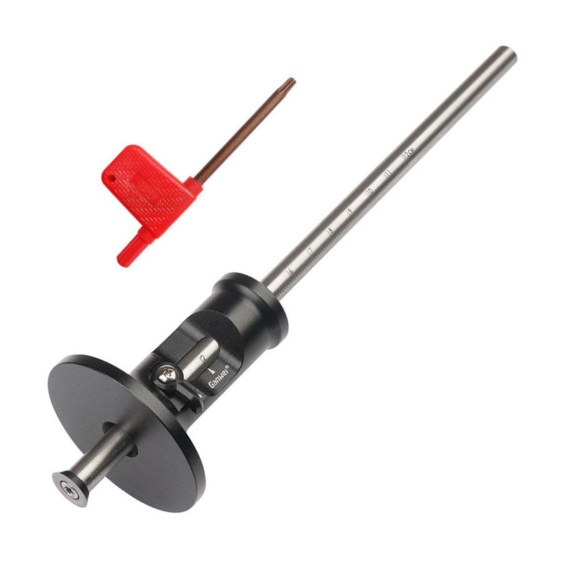 Ahlsen - Jauge de marquage de roue, règle de marquage pour le travail du bois, outil de mesure à la main (taille : 0-12 cm)noir, une pièce,