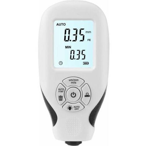Ahlsen Jauge d'épaisseur de peinture numérique pour voiture usagée, jauge d'épaisseur de peinture, jauge magnétique vérification de contraste élevé, écran LCD rétroéclairé (white, 10.3X5.2X2.5cm)