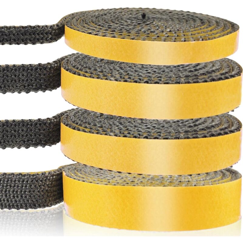 Joint Insert Cheminée, Joints Tressé Auto-adhésive pour Poêle, Cheminée, Tube Poele, Porte de Four, Joints D'étanchéité Résistante à la Chaleur