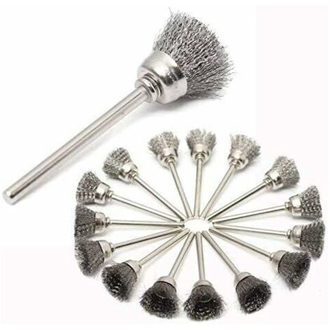 Ahlsen Juego de 45 cepillos de taladro de alambre de acero inoxidable, cepillos Dremel, accesorios de herramientas rotativas para limpieza y pulido