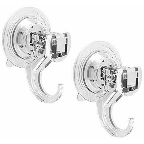 Ahlsen Juego de ganchos para abrigos de baño, 2 piezas, ganchos con ventosa de pared, capacidad de carga de 3 kg, ventosa de plástico transparente, herramientas de succión para cocina/baño/oficina: to