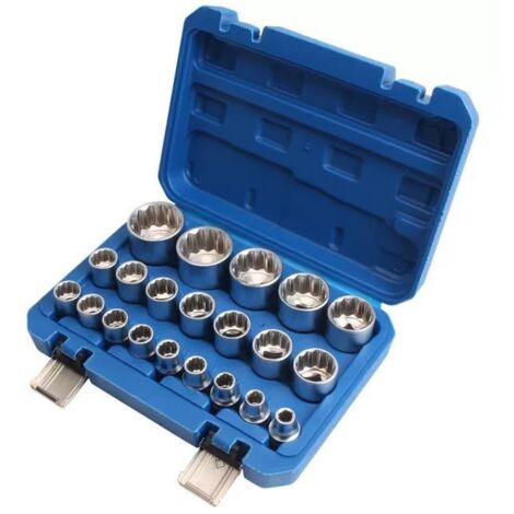 Ahlsen Juego de llaves de vaso de flor de ciruelo de 21 piezas, 12 esquinas, cabeza de enchufe volador grande de 1/2 ", especificación de 8-36 mm