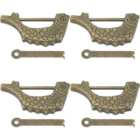 Ahlsen Juegos de cerraduras de combinación de aleación Retro, candado Vintage con forma de pez de 60x31x8,5mm con llave para cajón, puerta, caja de gabinete