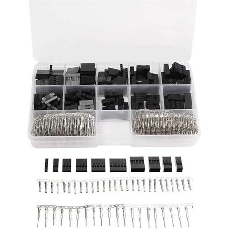 Ahlsen – Kit de connecteurs Dupont 620PCS – 2.54mm mâle/femelle – Compatible AWG 18-26 – Tension 250V – Courant 3A – Assemblage rapide