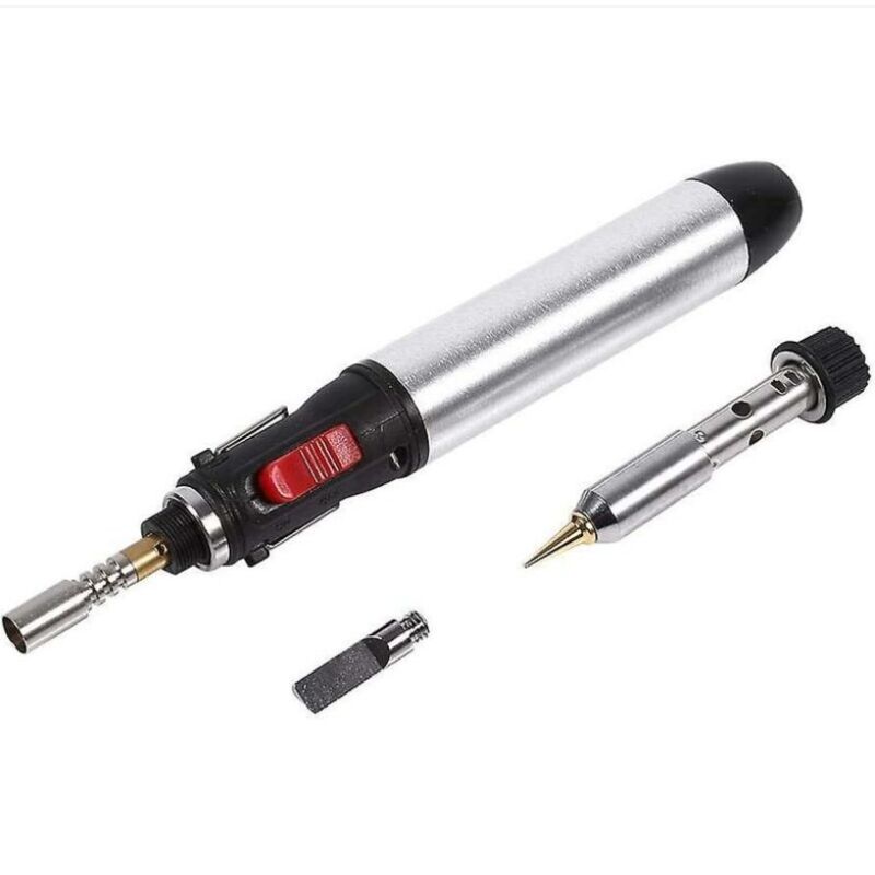 Ahlsen - Kit de fer à souder au gaz - Kit de fer à souder sans fil au gaz butane 4 en 1 Torches de soudage à température réglable Outil Fer à souder