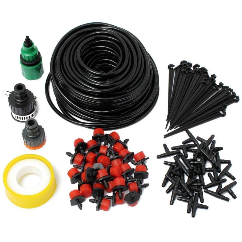 Ahlsen - Kit d'irrigation de 25 m, kit de micro-irrigation, système d'arrosage goutte à goutte de jardin, kit d'arrosage automatique, système
