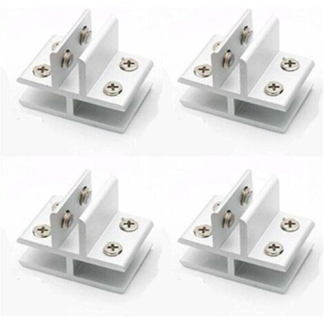Ahlsen Konsolen und Regalstützen, Set mit 4 T-förmigen Glasklemmen an 3 Seitenwänden, Duschen, Tischen, Plattenklemmen 10–12 mm