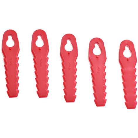Ahlsen L85 Cortacésped con dientes de sierra Cuchillas de plástico Accesorios para cortacésped Paquete de 5 Rojo