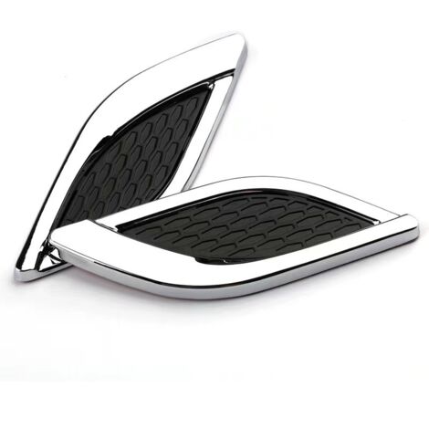 Ahlsen Lado de salida de aire de simulación Shark Gill, pegatina decorativa fina para capó de coche, estilo de coche modificado 3D, tres pares de decoración