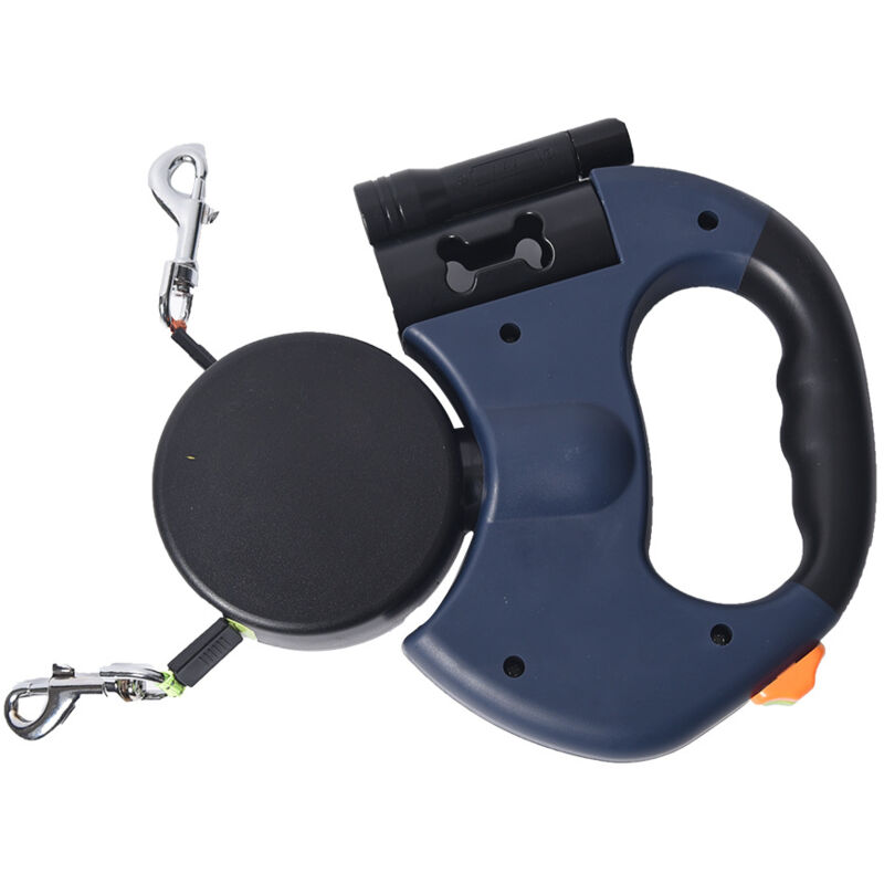 Laisse Double pour Chien Rétractable avec Deux Longs Cordons de 3 Mètres, Laisse pour Chien Double à 360 ° sans Enchevêtrement pour Promener Deux