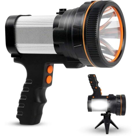 Ahlsen Lampe de poche à LED rechargeable, avec fonction de groupe motopropulseur, feux de camping, projecteurs à longue durée de vie avec trépied