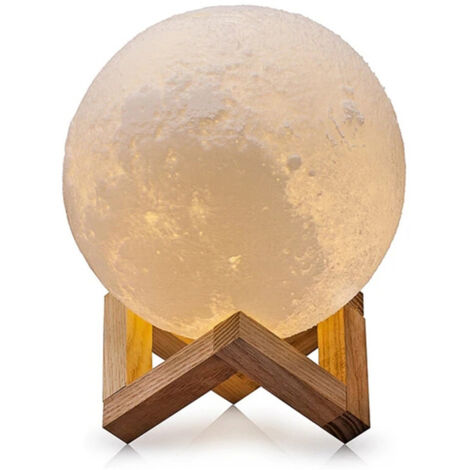 Ahlsen Lampe Lune 3D, Veilleuse LED Lampe Luna Tactile 3 Couleurs, 15cm/5,9inch Diamètre