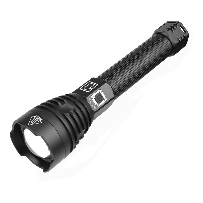 Lampe Torche LED,10000 Lumens Lampe de Poche XHP90 Ultra Puissante Ajustable Zoomable Étanche Torche,Lampe Torche Rechargeable USB,Contient 218650