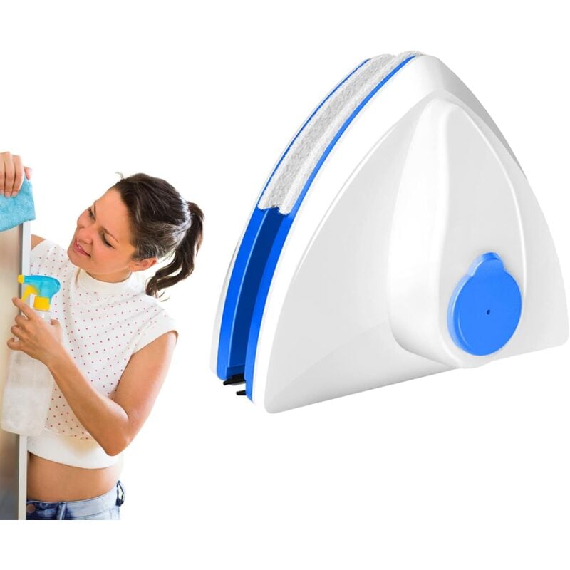 Ahlsen - Lave Vitre Magnétique Nettoyeu,Nettoyant à vitres Double Face,Verre latéral Outils d'essuie-Glace,avec Corde Anti-Chute,pour épaisseur de