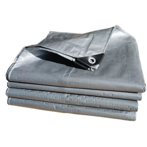 Ahlsen Lona de polietileno Lona impermeable ultrapesada y duradera recubierta en ambos lados con ojales de aluminio Cubierta impermeable para jardín piscina 3x4m