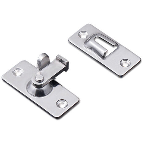 Ahlsen Loquet de serrure de porte à 90 degrés, loquet de verrouillage à angle de sécurité en acier inoxydable pour porte coulissante/poussoir