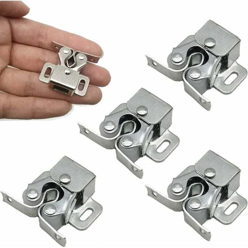 Ahlsen - Loqueteaux de Porte Placard Loquets de Fermeture, 30pcs Fermoir de Porte en Zinc Verrouillage à Double Rouleau Ferme-Porte Métallique pour