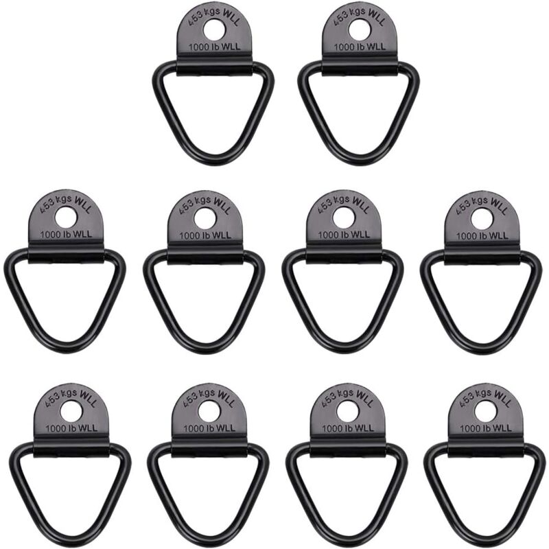 Ahlsen - Lot de 10 anneaux d'arrimage robustes en v pour remorques, camions, camionnettes, bateaux