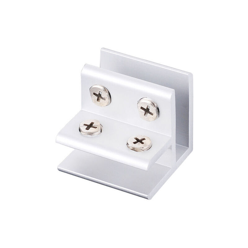 Ahlsen - Lot de 10 colliers de serrage 90° pour verre à verre, fixation sur deux panneaux latéraux, douche, tables, panneaux, 10-12 mm,blanc