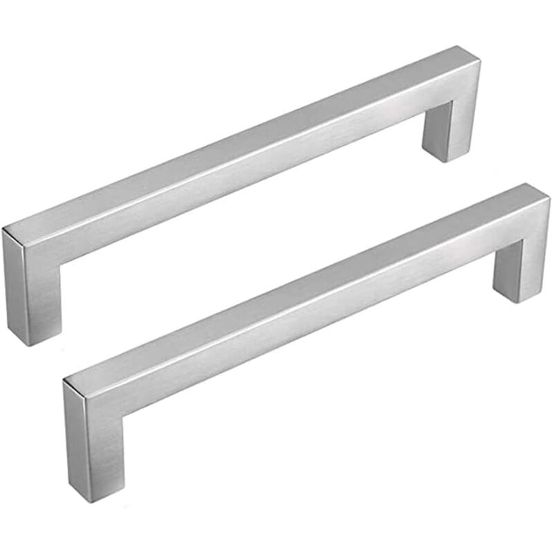 Ahlsen - Lot de 10 Poignées Meuble Cuisine Inox Poignées Placard Cuisine - Poignées Cuisine Argenté en Acier Inoxydable Entraxe 128mm